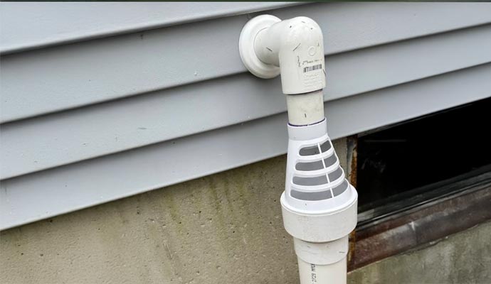 Sump pump discharge line