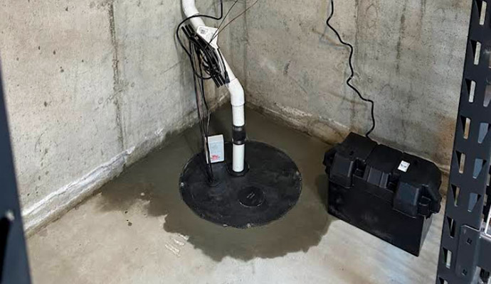 Sump pump battery backup