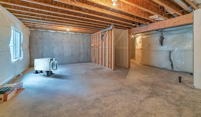 Installed dehumidifier in basement.