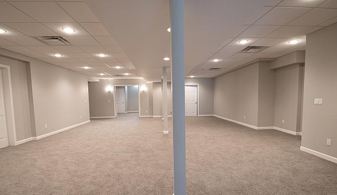 Revamped basement ceiling