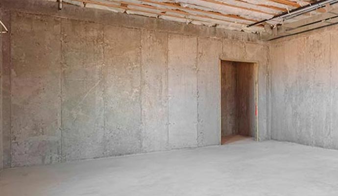 Concrete wall cover installation