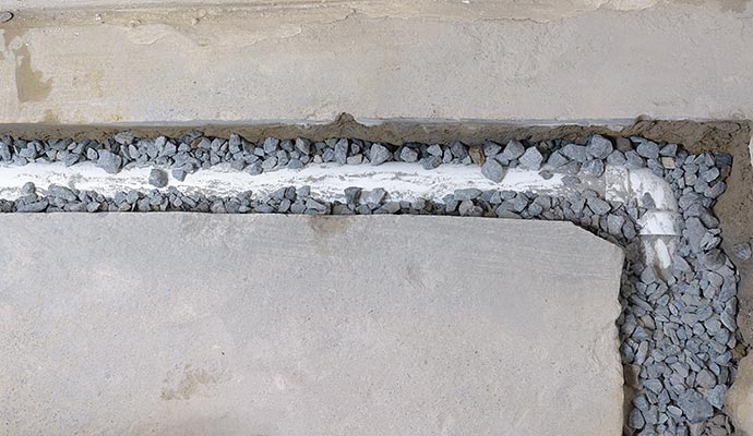 Installed french drain