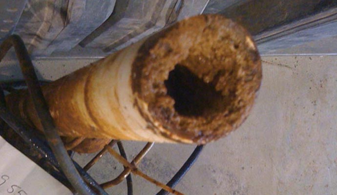 Clogged drain pipe