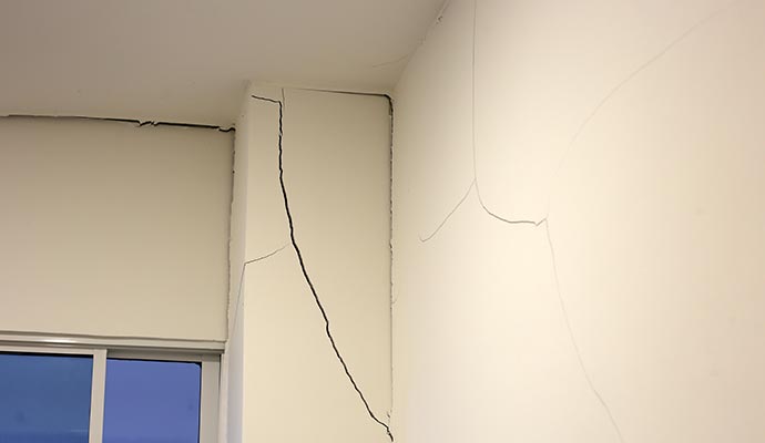 Visible crack on the edges of the ceiling. 