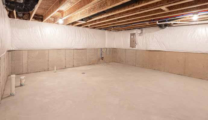 Insulating the basement space