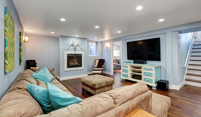 A clean and clear basement