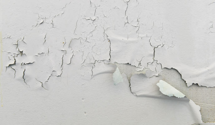 Paint peeling from wall