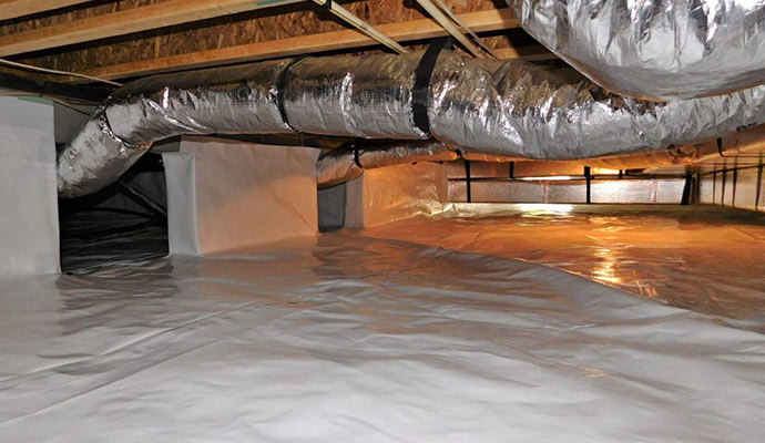 A sealed crawl space keeps moisture out.