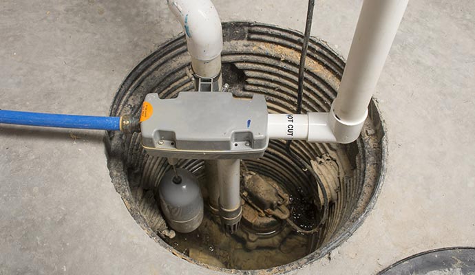 Installed sump pump in basement