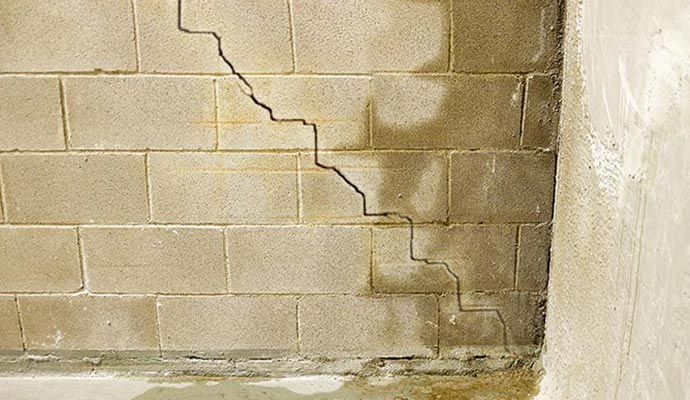 Visible crack on basement wall