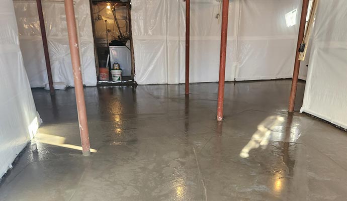 Waterproofed basement